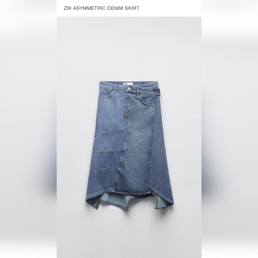 Zara Asymmetric Jean Skirt. Approx 19 in.  waist